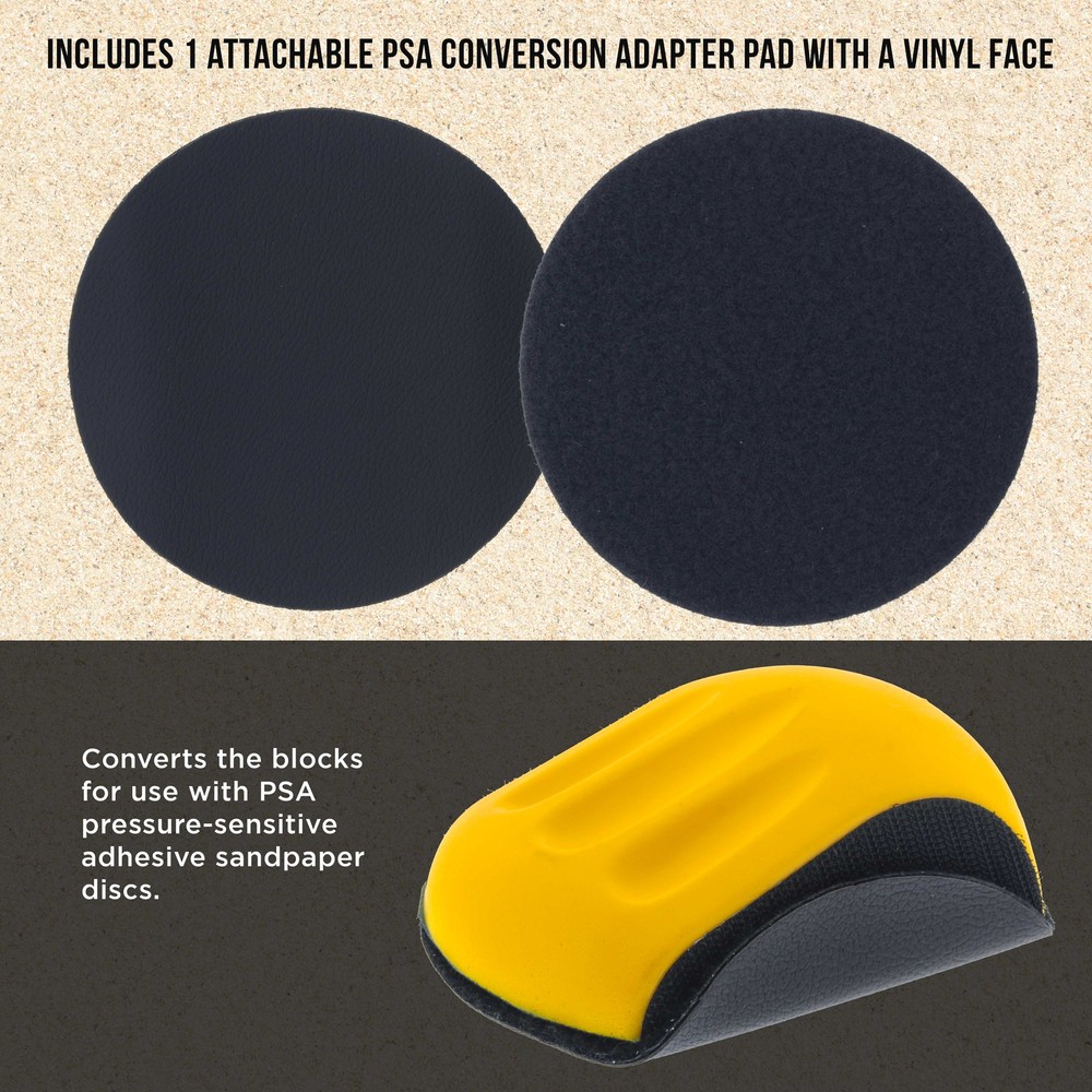 2ea 5" Mouse-Shaped Hand Sanding Block Pads for Hook & Loop and PSA 5" DA Discs