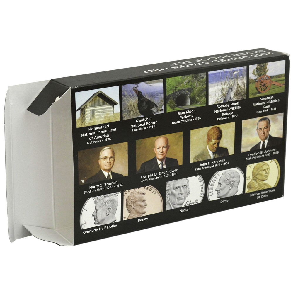 Empty Packaging Replacement Silver Proof Set Box & COA No Coins 2015