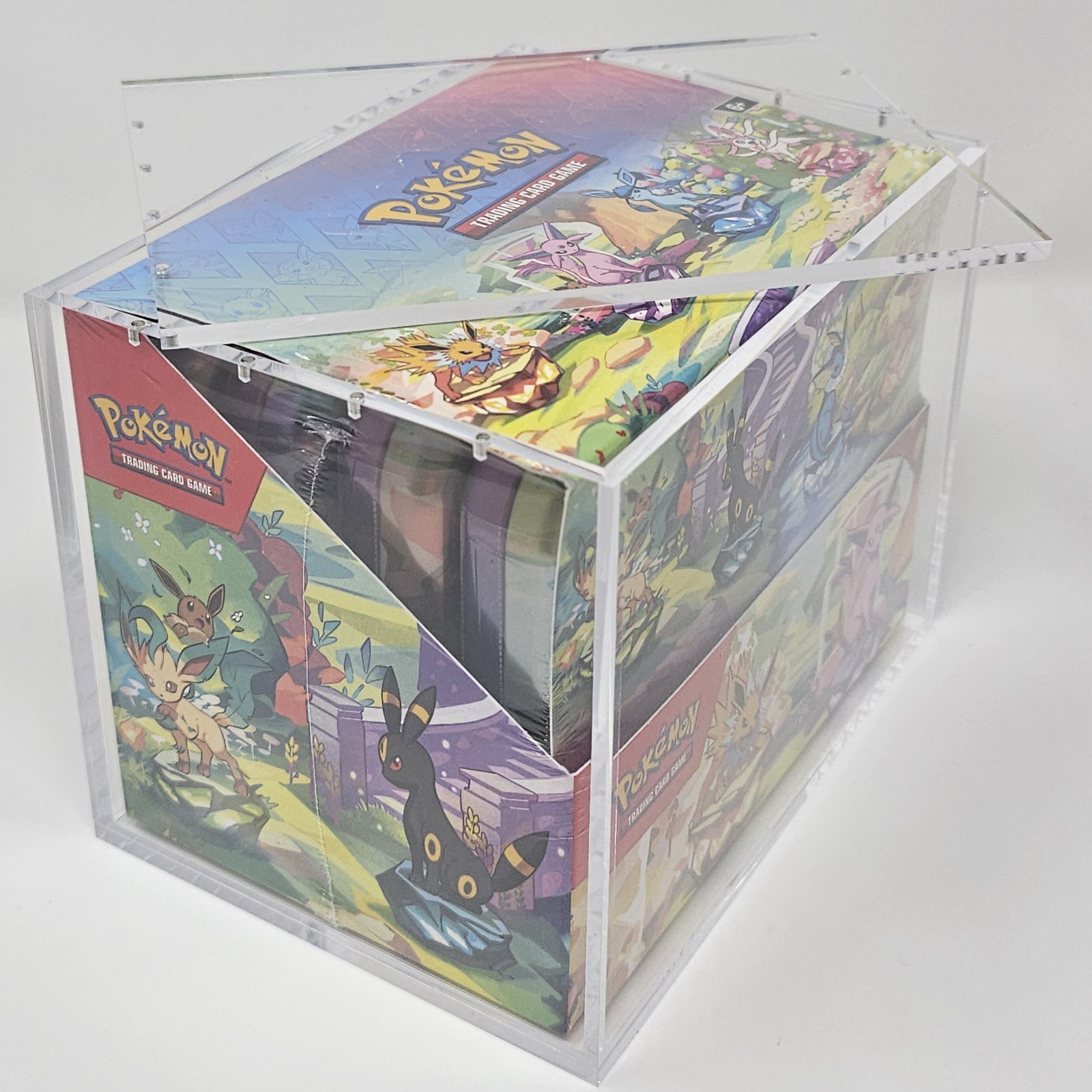 Pokemon Prismatic Evolutions Mini Tin Display Acrylic Case With Magnetic Lid