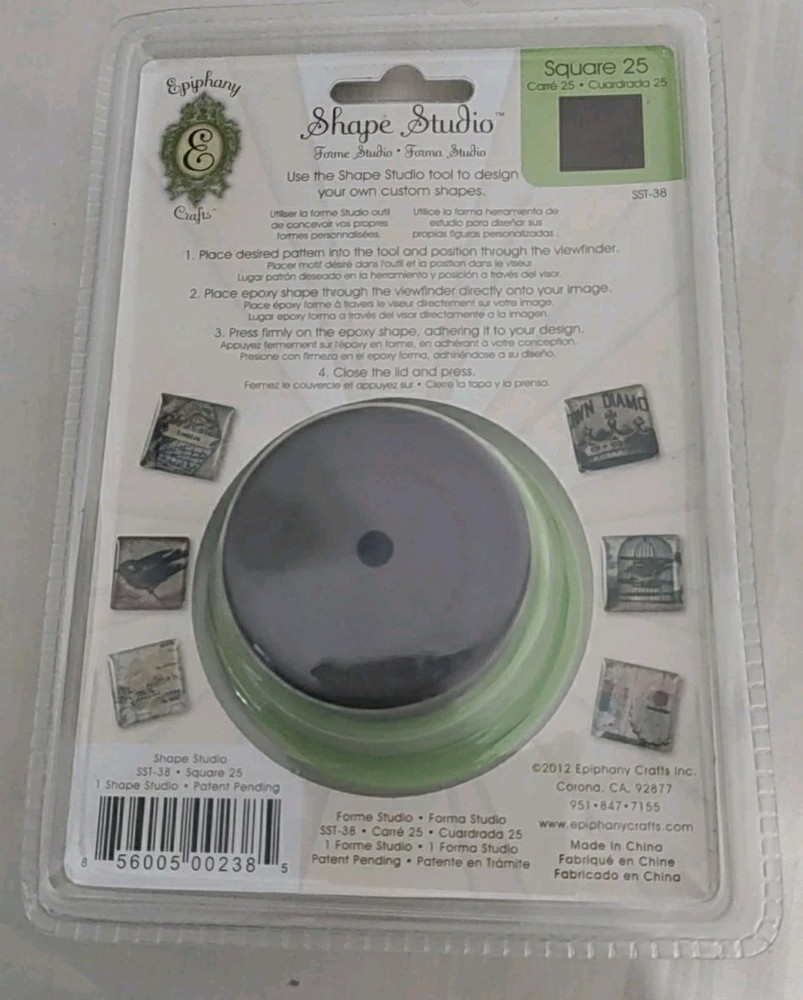 4 Epiphany EC Shape Studio Button Tool Punch Lot Square, Round 14 & 25, Heart +