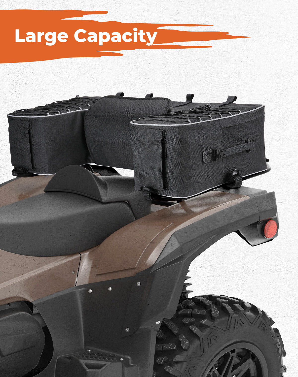 ATV Part Rear Rack Back Seat Storage Pack Luggage Bag Cushion Pad Padded Black