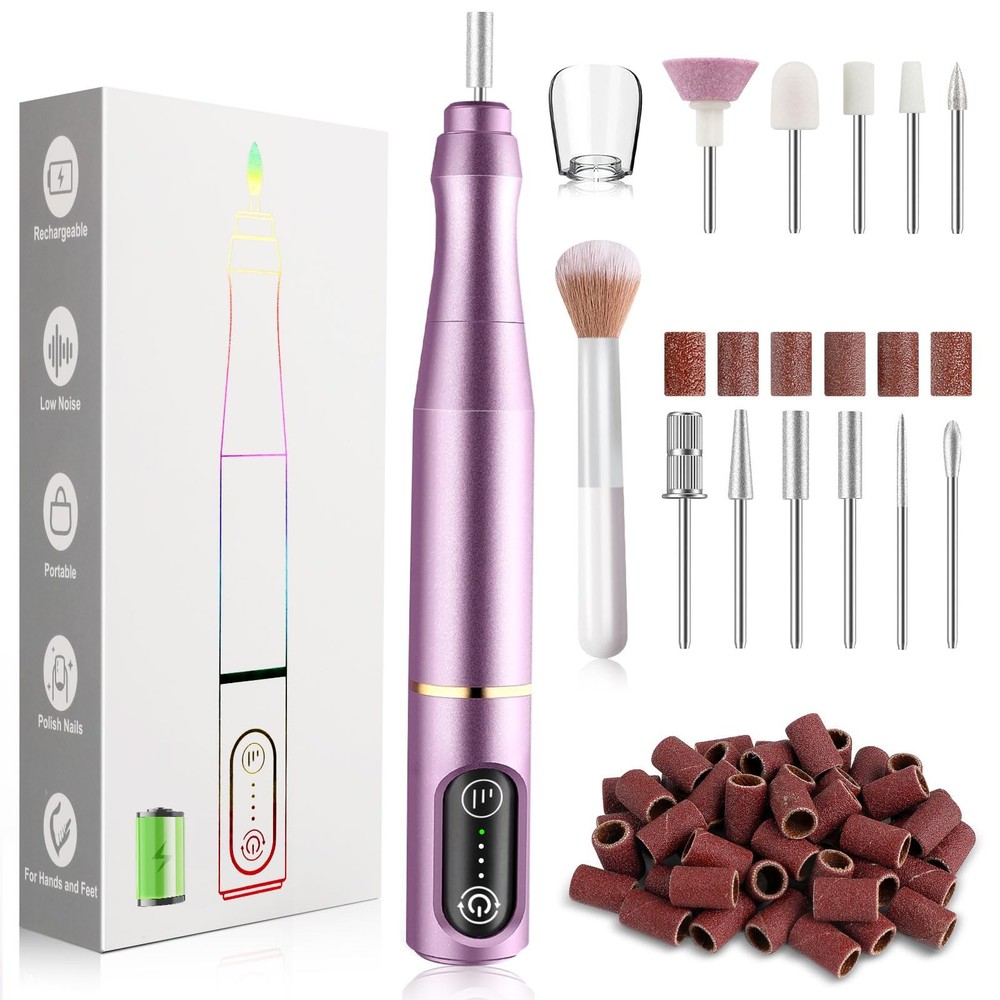 TUOBEO Cordless Nail Drill Electric Nail File Kit Rechargeable Professional E...