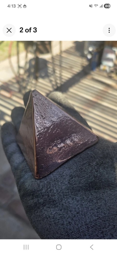Solid Copper Pyramid Polished