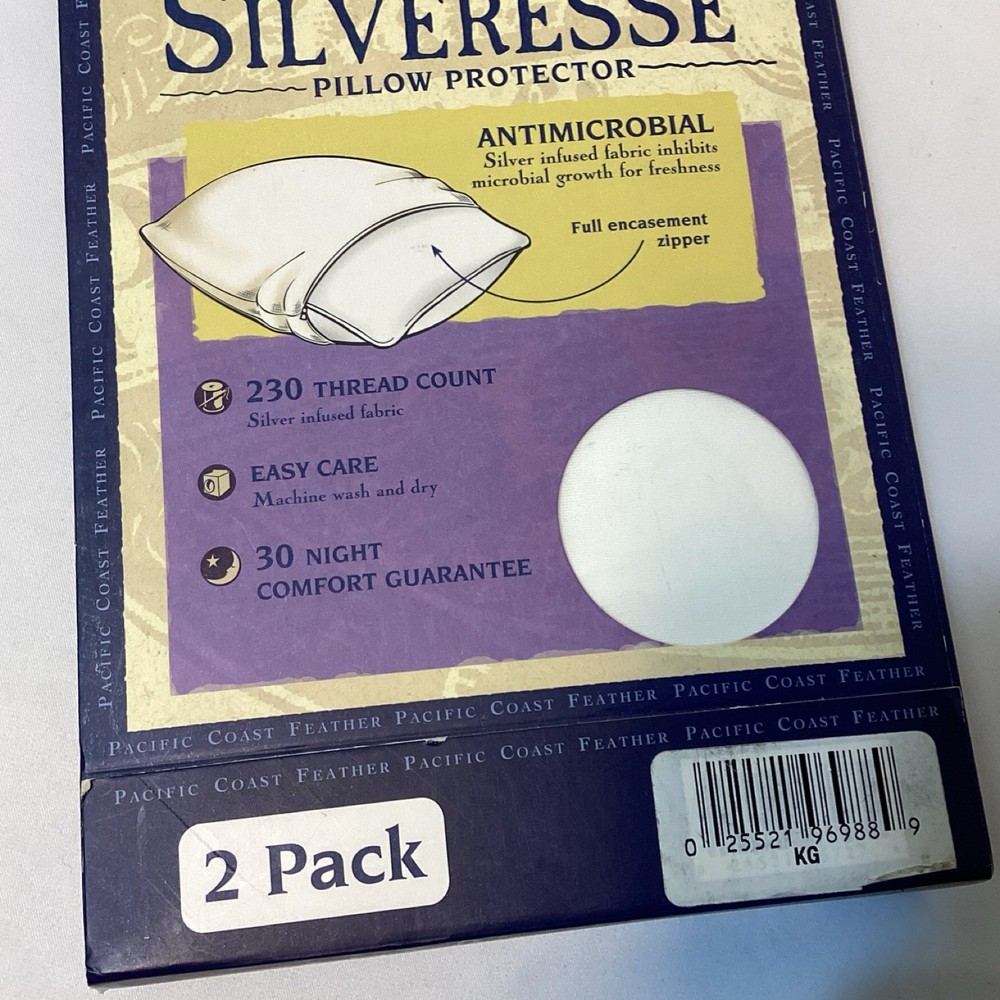 Pacific Coast Silveresse King Antimicrobial Pillow Protector 2 Pack