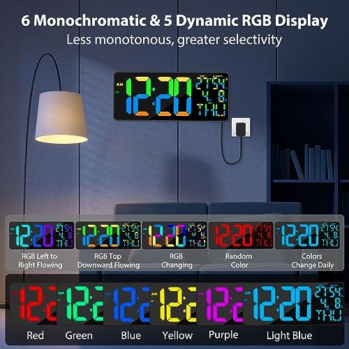 [Oversized] 18" Digital Wall Clock Large Display, 11 RGB 18 inch Basic Model