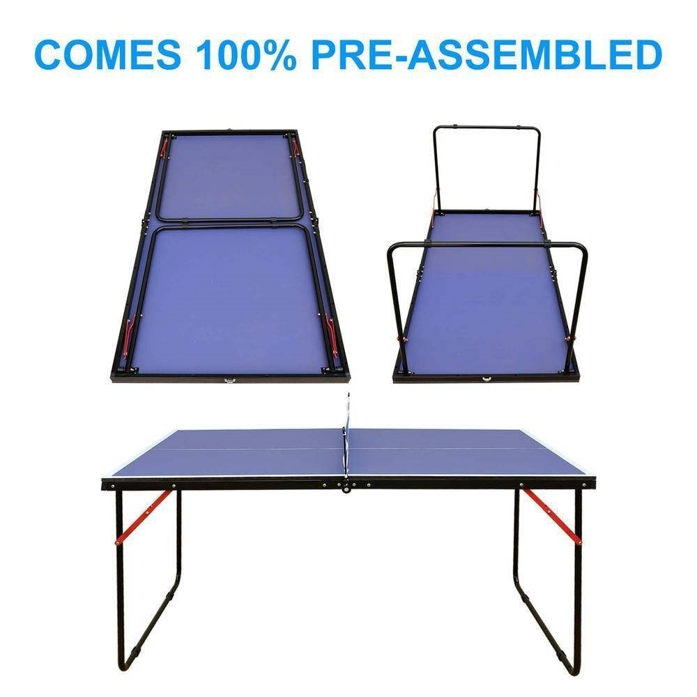 54" Foldable Ping Pong Table – Complete Set with Net & Paddles
