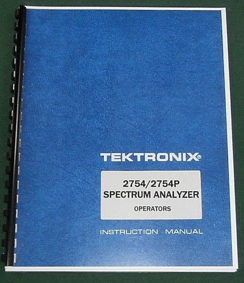 Tektronix 2754 / 2754P Operators Manual: Comb Bound & Protective Covers