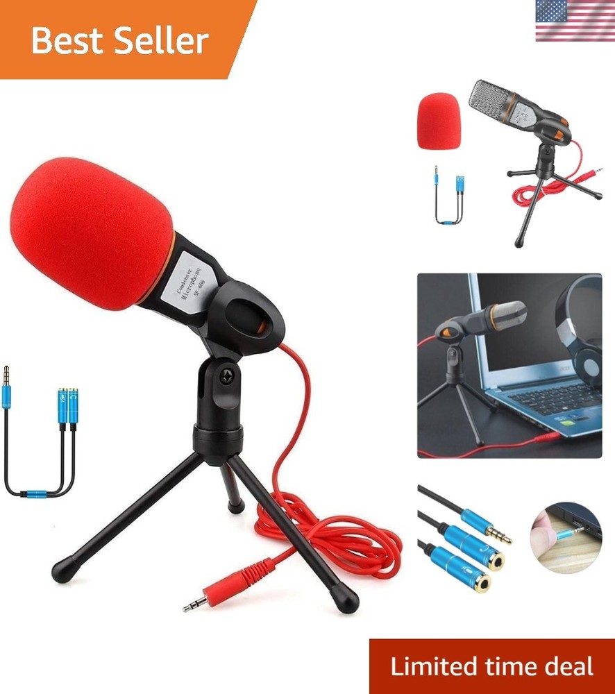 Condenser Microphone with Desktop Stand - Perfect for Gaming & Streaming