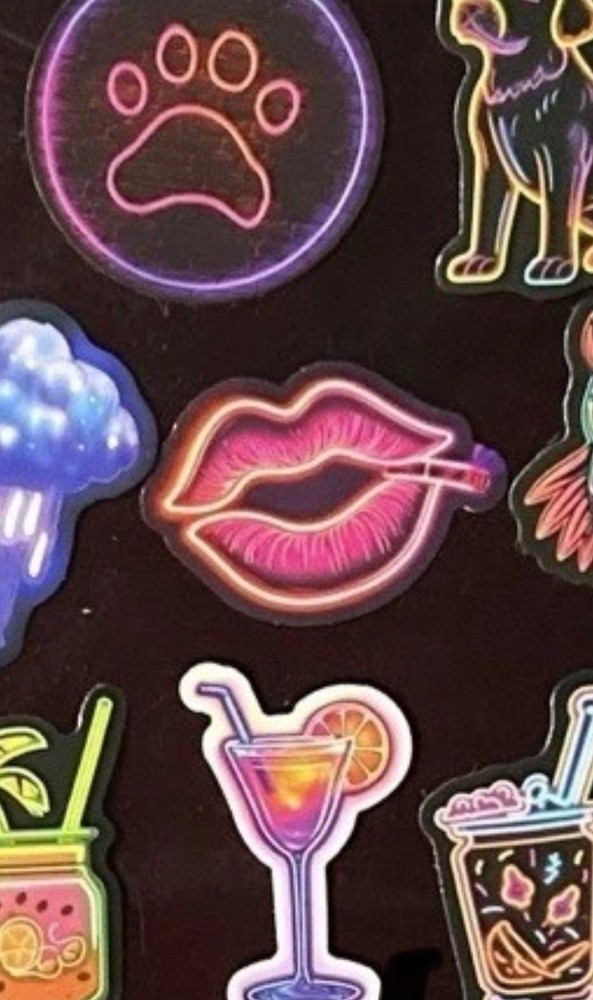129 Stickers ( Mostly Neon Themed)
