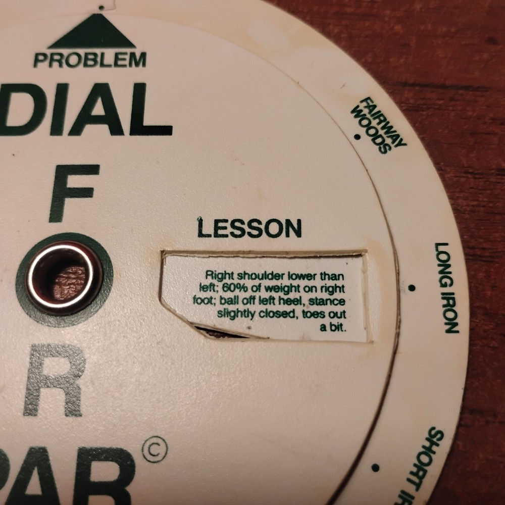 Vintage Dial For Par Golf Problem Solver Wheel