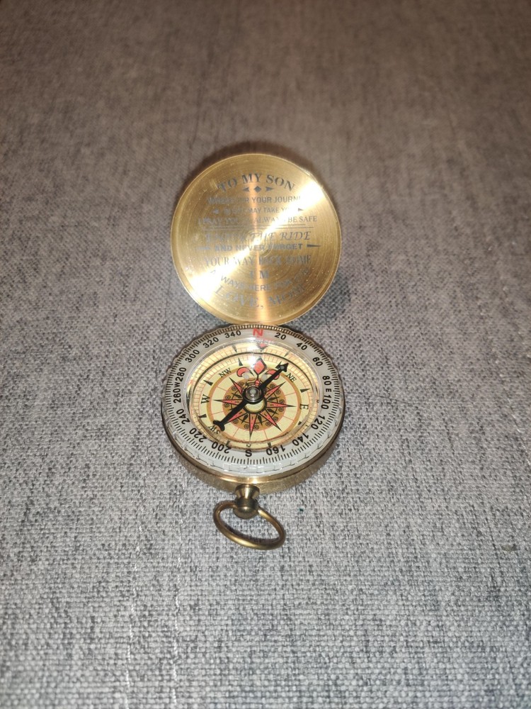 Compass with Bag and Engraving