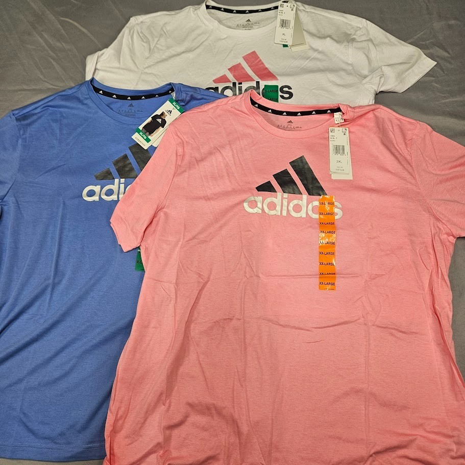 Adidas Trefoil Woman's T Shirt White or Blue or Pink L XL or XXL