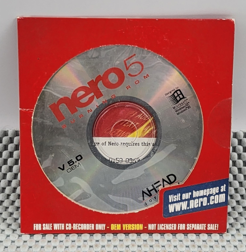 Nero 5 Burning ROM Version 5.0 CD Burning Software Disc