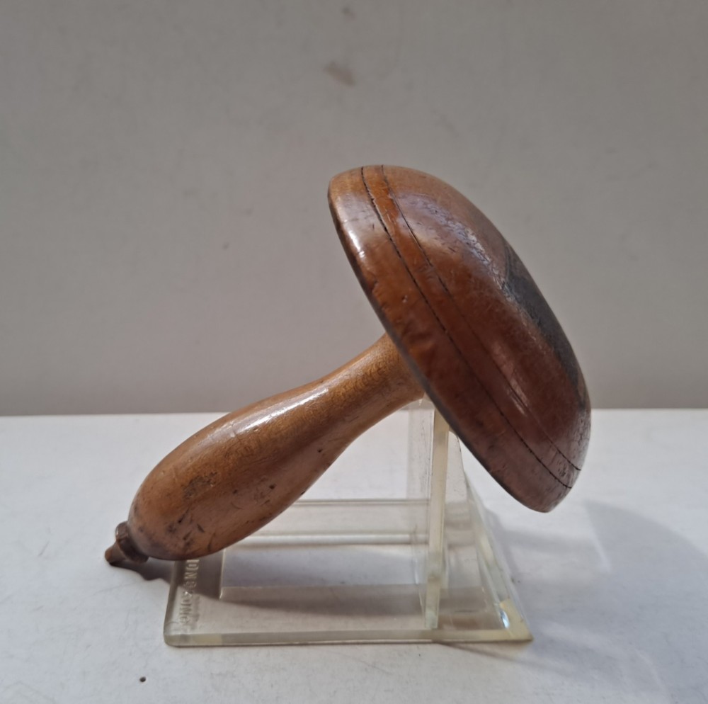 Antique Sewing Darning Tool Needle Case  German Polish Treen Transfer Ware