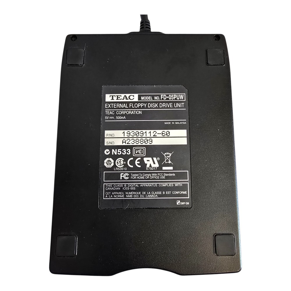 Teac FD-05PUW 3.5" Floppy Disk Drive USB External TESTED & WORKING!