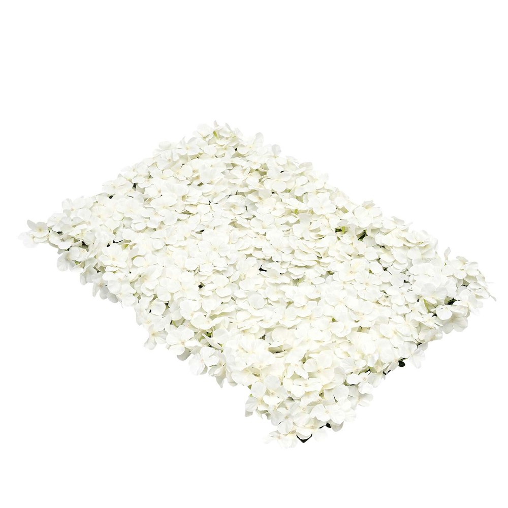 20 Pcs Silk Artificial Hydrangea Flower Wall Panels Wedding Backdrops Mats White