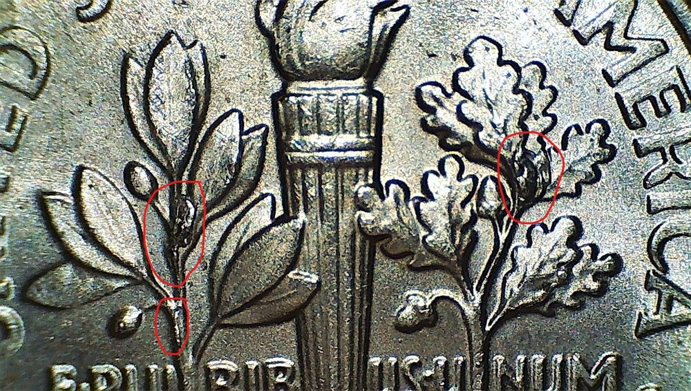 2018 Roosevelt Dime with Numerous Die Chips