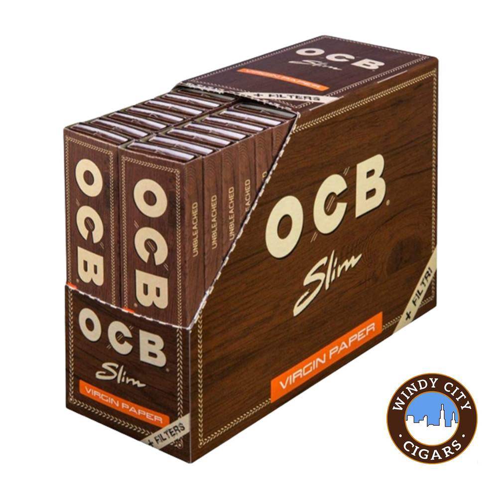 OCB Virgin Slim Rolling Papers + Tips - 10 Packs