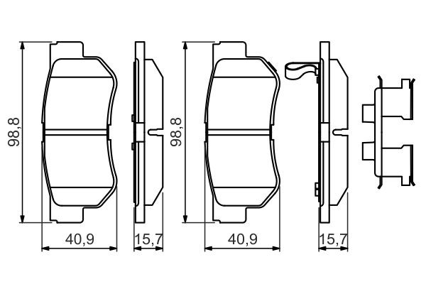 Brake Pad Set, disc brake BOSCH 0986494635