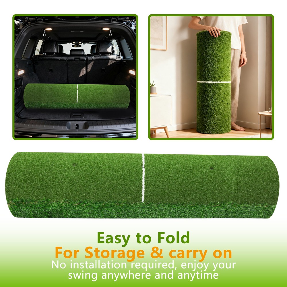 5x4ft Golf Mat -Dual-Turf Golf Hitting Mat with Alignment Lines