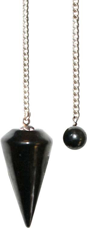 Shungite Pendulum Rounded Taper Crystal Healing Divination Manifestation Tool