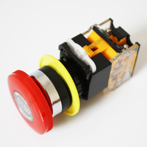 Power Emergency Stop Red Push Button Switch NO NC Latching with Waterproof Box