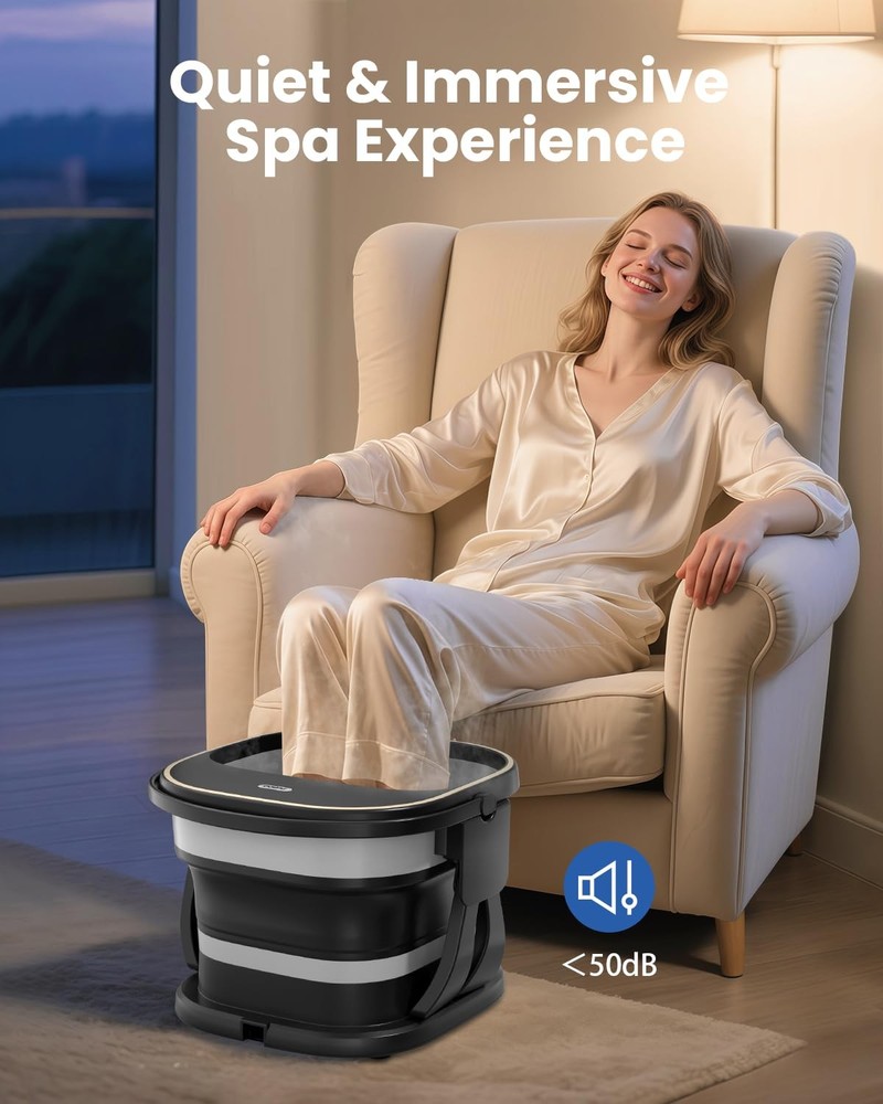 Collapsible Foot Spa Bath Massager with Heat, Precise Temp Control, Motorized...