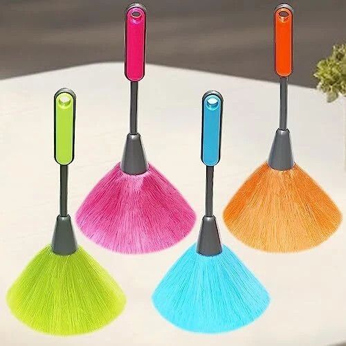 4 Pack 10" Small Microfiber Duster, Delicate Fluffy Microfiber Feather Duster,