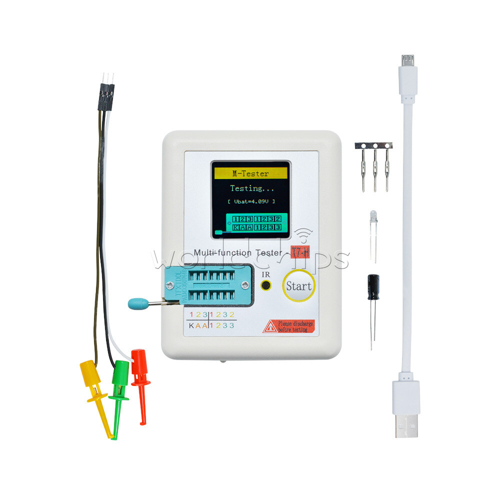 C-T7-H high precision transistor tester 1.8 inches Capacitance Meter + Cable Kit