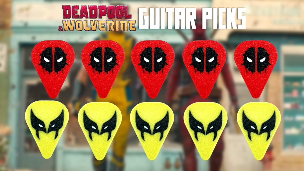 Deadpool Wolverine Guitar Picks 10 Pack (Various Thickness Options Available)