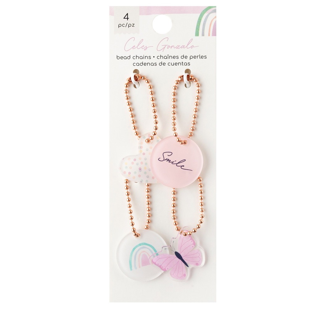 American Crafts Rainbow Avenue Bead Chains-4/Pkg - 3 Pack