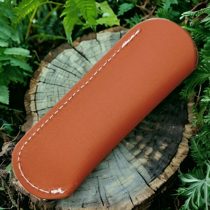 NEW Leather Slip Pouch for 4" Folding Pocket Knives Brown Tan Organizer Case
