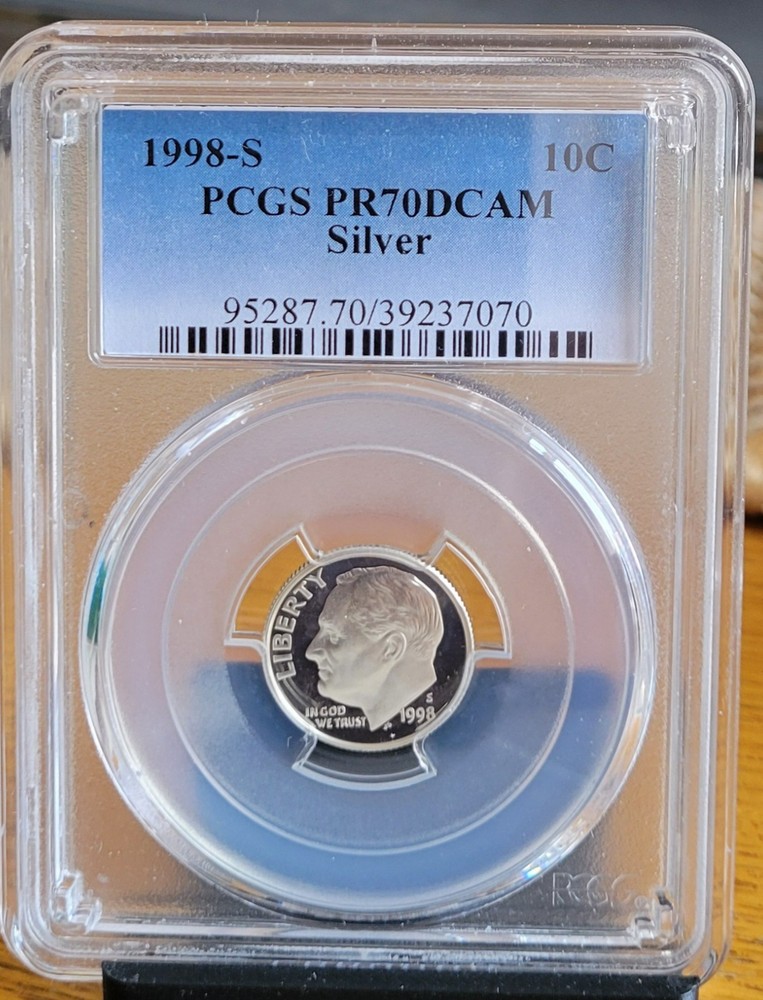 1998-S PCGS PR70DCAM Silver Roosevelt Dime