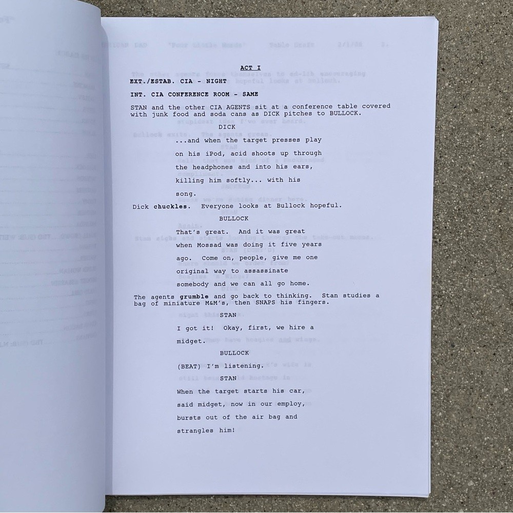 American Dad Original 2006 Production Used Table Draft Script Four Little Words