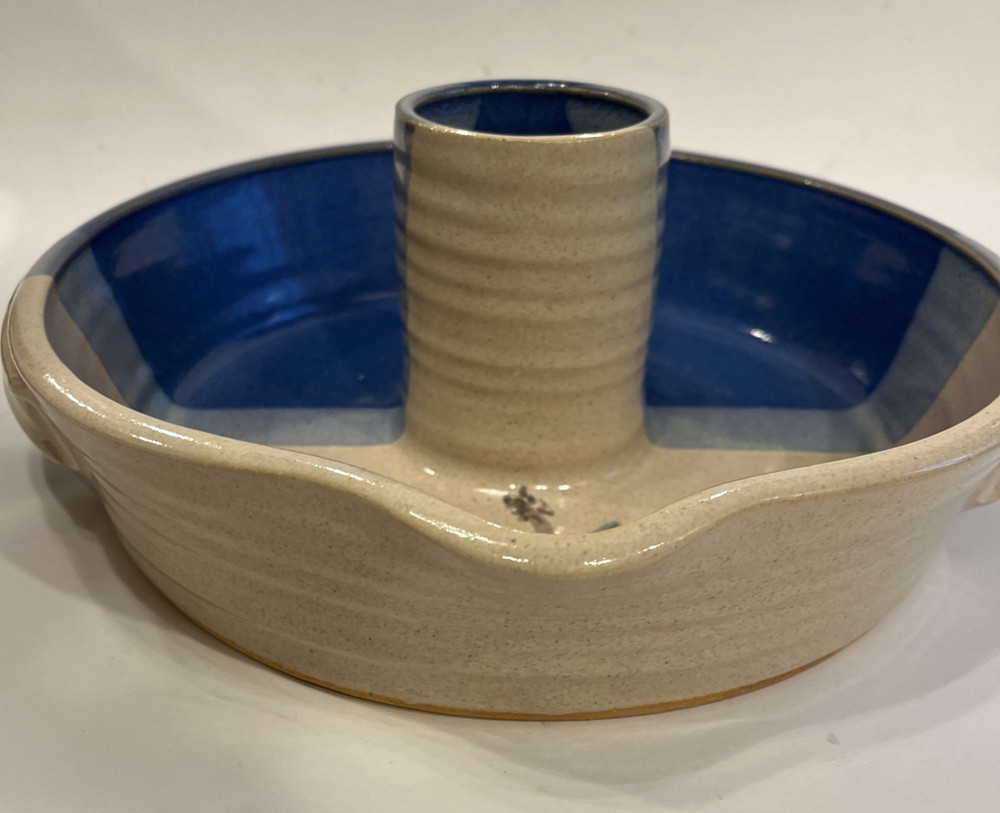 Handmade Stoneware Pottery Deep-Dish Upright Chicken Oven Roaster Bakeware