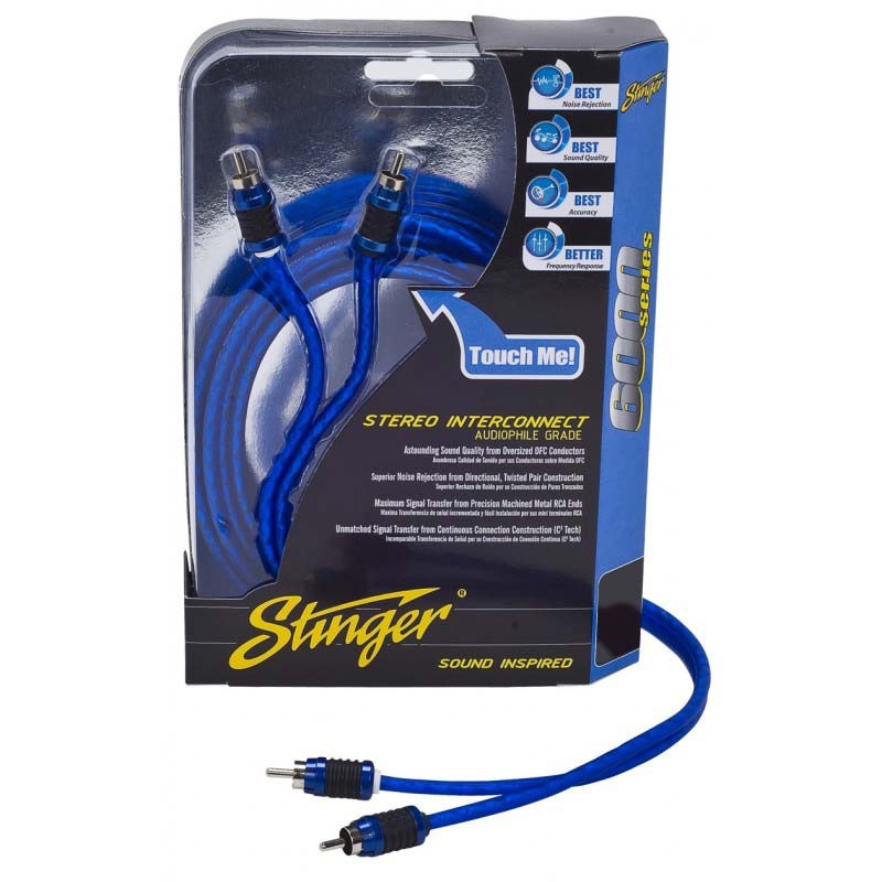 STINGER SI623 2-CHANNEL SHIELDED DIRECTIONAL RCA STEREO INTERCONNECT CABLE 3 FT.