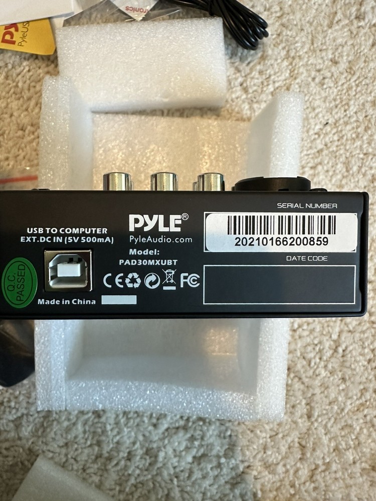 PYLE 3 Channel Bluetooth Audio Mixer - DJ Sound Controller Interface NIB