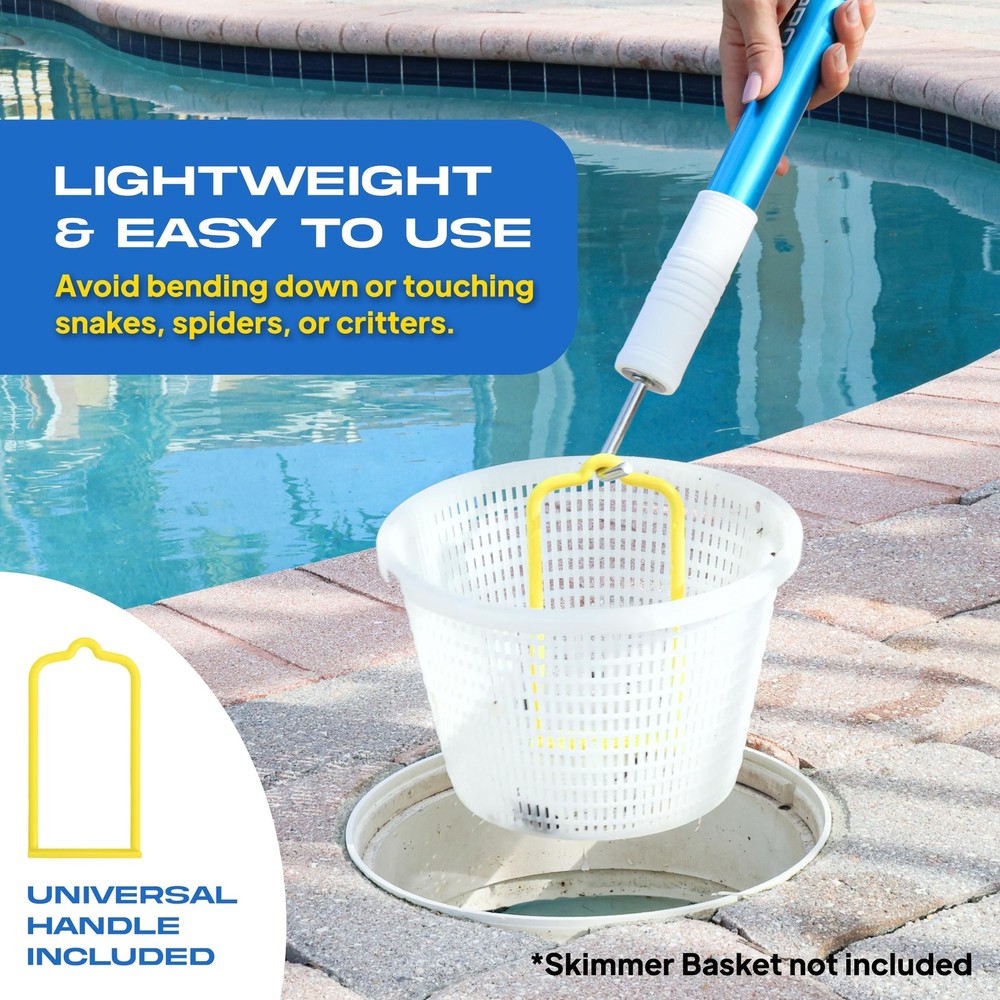 Skimmie Pro (Short Version) 22.5” Pool Skimmer: Lightweight, Fine Mesh Net
