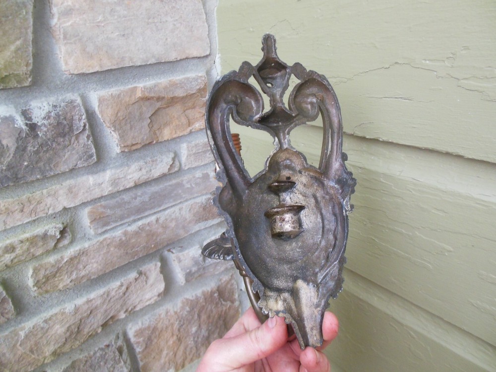 Antique Victorian Light Fixture 9" Sconce Broken Bottom Portion