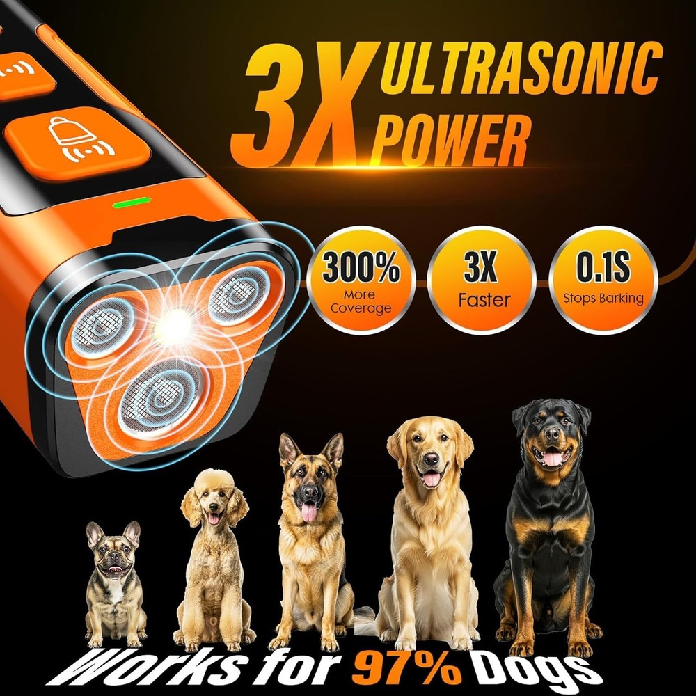 Effective Anti Barking Device for Dogs – 23 FT Range, 6 Modes & Safe Design