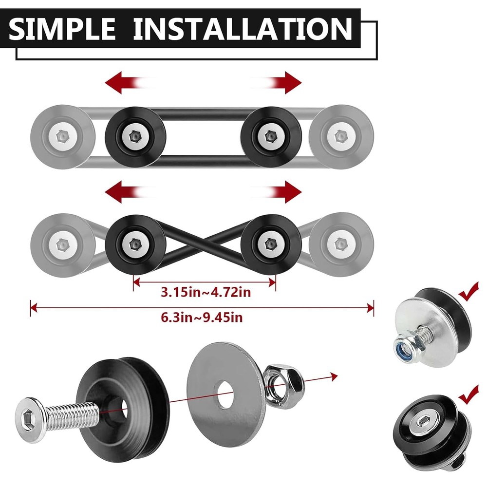 BFXM Universal Bumper Clips Front Rear Quick Release Hold Down Brackets Kit
