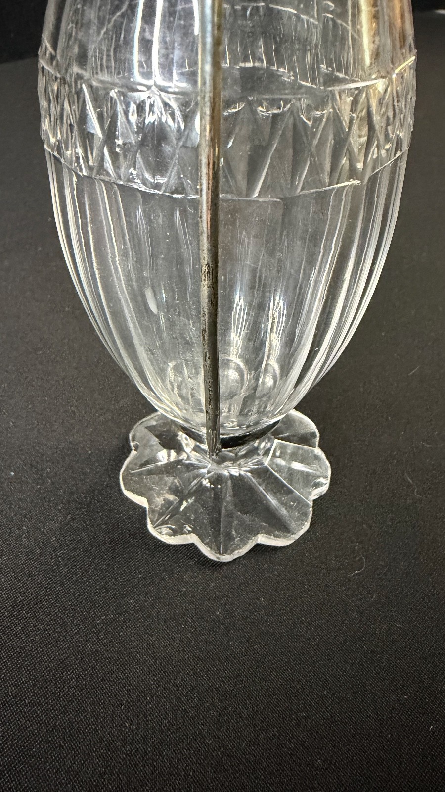 Antique English George III Sterling & Cut Glass Decanter 1800