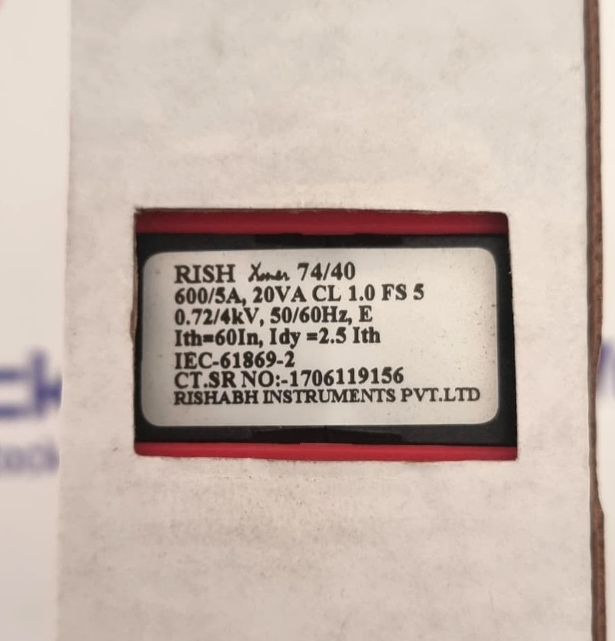 RISHABH INSTRUMENTS RISH Xmer 74/40 Current Transformer 600/5A