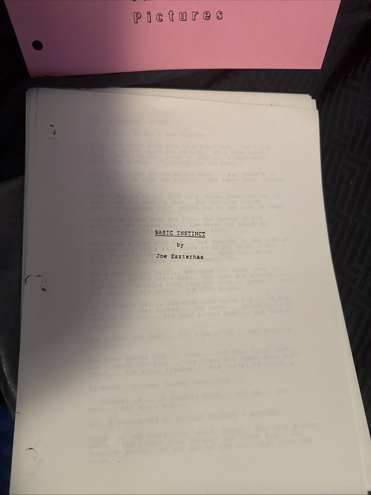 Screenplay From Basic Instinct Movie 1992