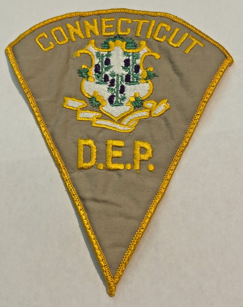 Connecticut D.E.P. Dept Environmental Protection Tan Background Patch Used