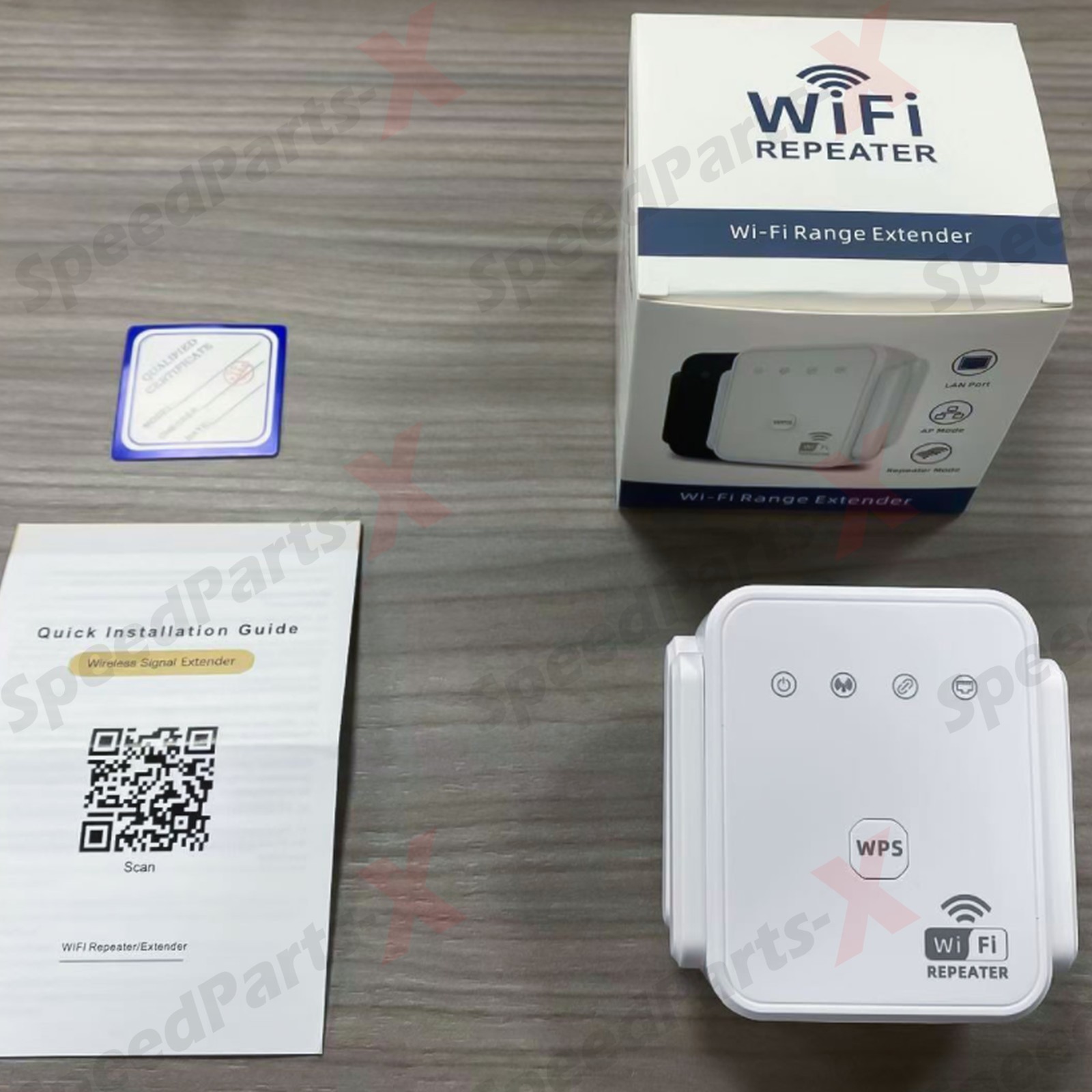 4-Antennas 300M WiFi Extender Repeater Amplifier 2.4GHz Enhancer Booster White