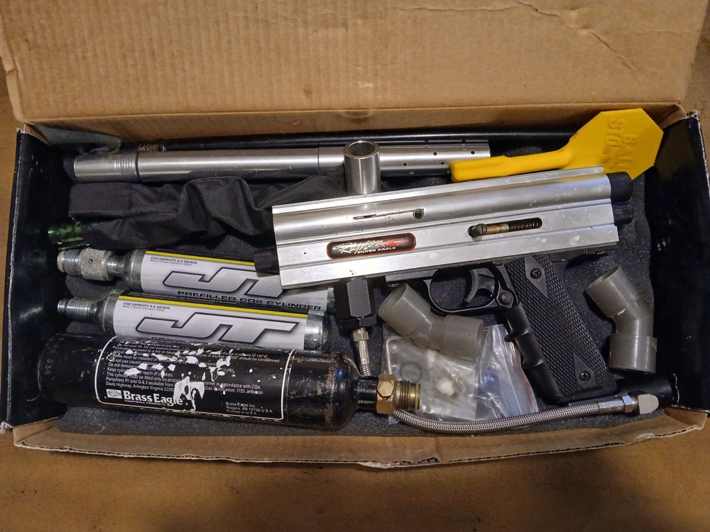 Raptor Silver Eagle Paintball Gun Used With Box