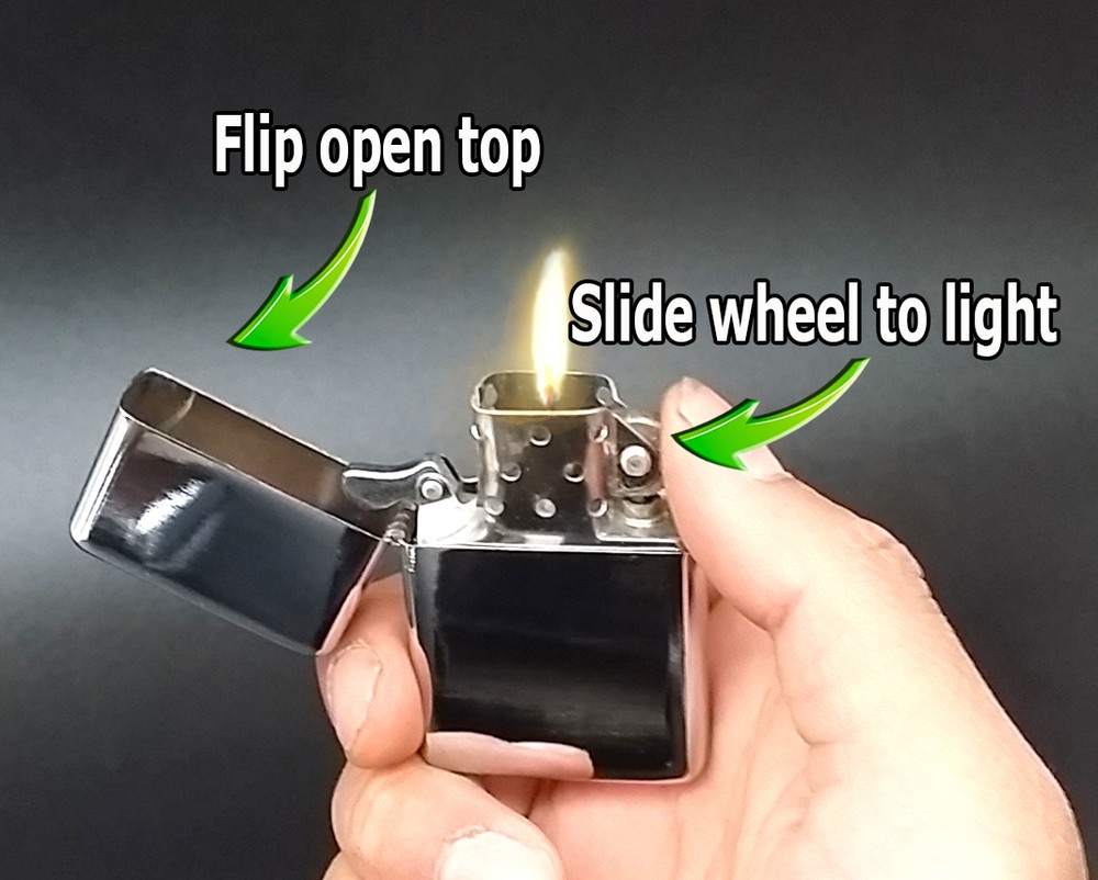 Anime D3 Flip Top Oil Lighter Windproof
