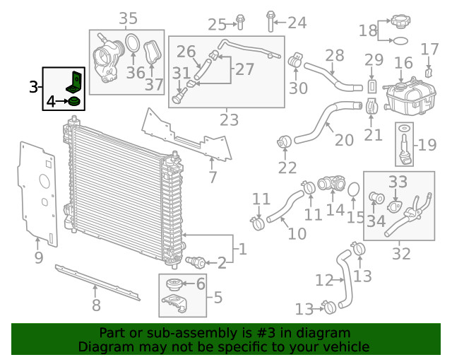 Genuine GM Driver Side Radiator Upper Bracket 25881551