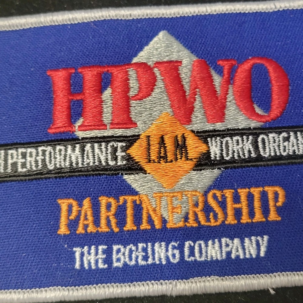 HPWO Performance Work IAM Boeing Partnership Embroidered Patch Logo Unused